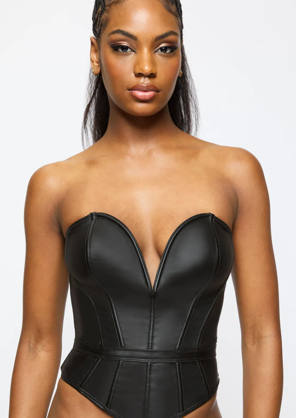 Truly PU Corset Top - Black