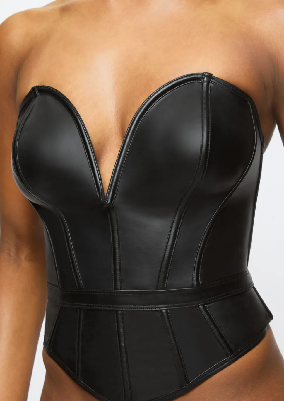 Truly PU Corset Top - Black
