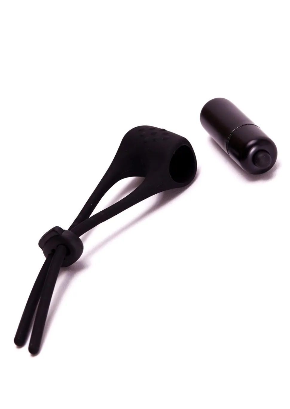 Vibrating Adjustable Silicone Cock Ring with Removable Bullet