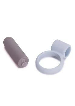 Vibrating Silicone Cock Ring with Removable Bullet