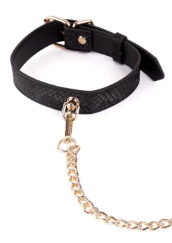 Viper Faux Snake Leather Collar & Lead