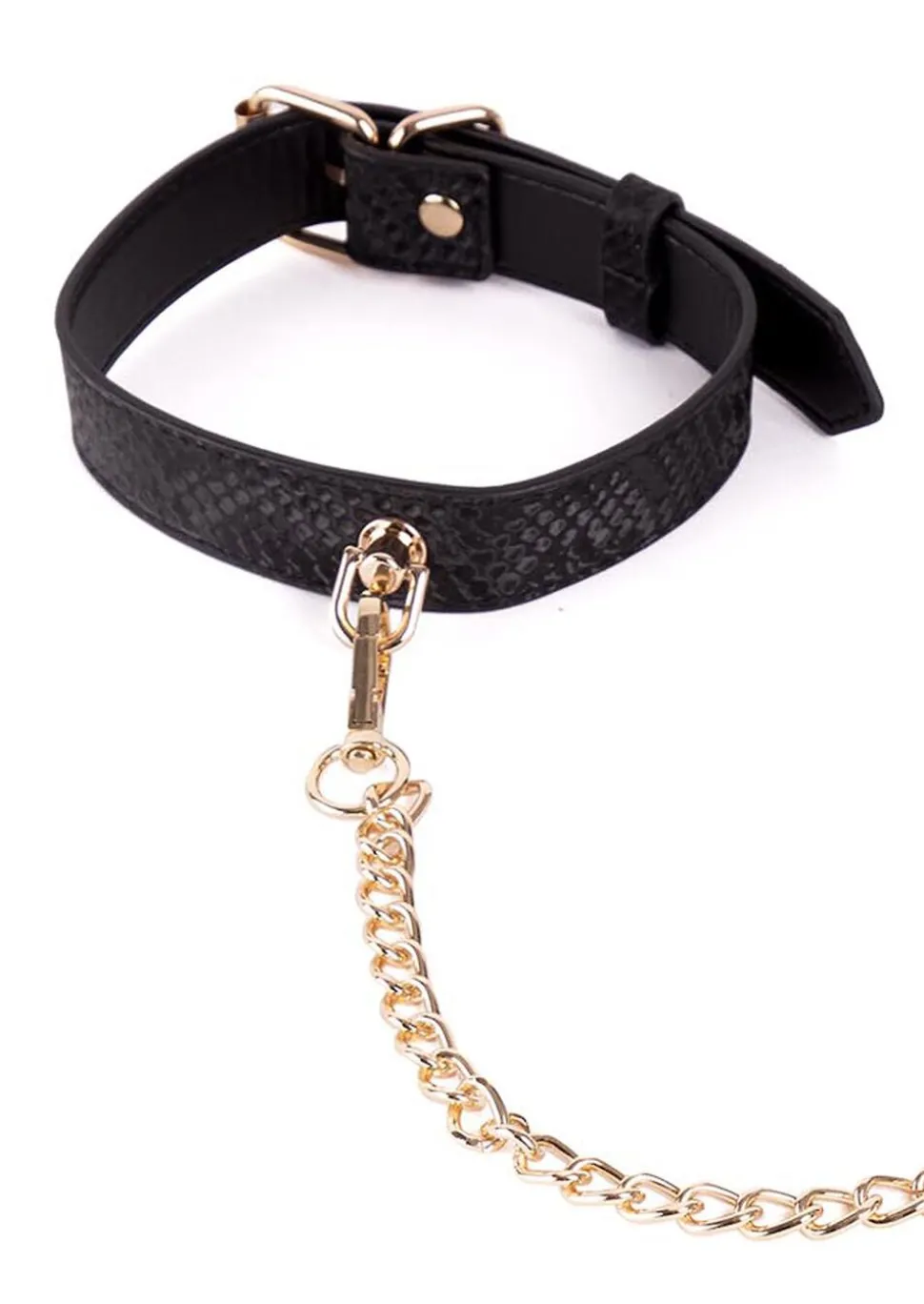Viper Faux Snake Leather Collar & Lead