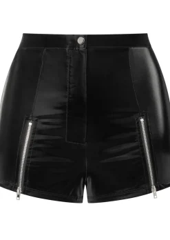 Wild Allure PU Short with Zip Detail - Black