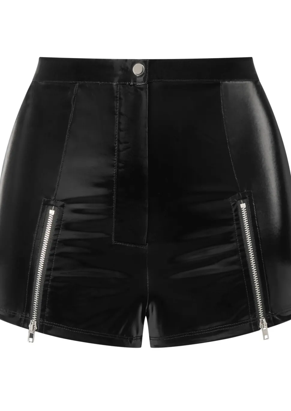 Wild Allure PU Short with Zip Detail - Black