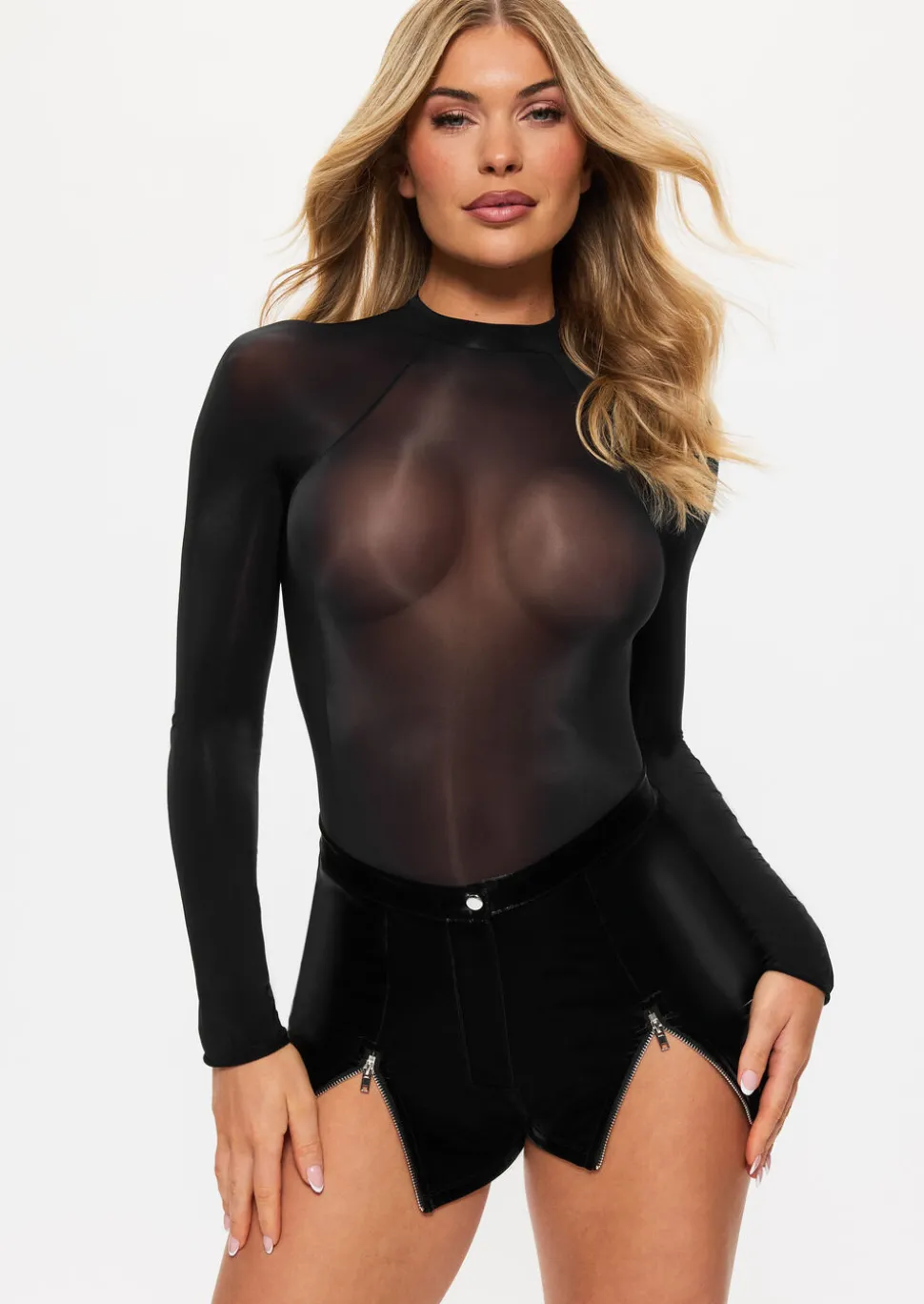 Wild Allure PU Short with Zip Detail - Black