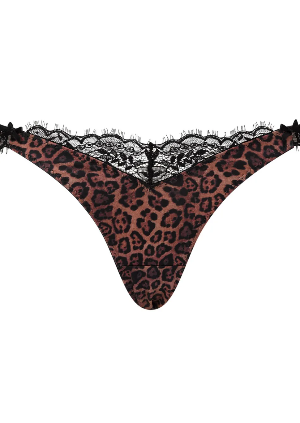 Wild Romance Animal Print Satin Lace Brazilian Knickers - Multi