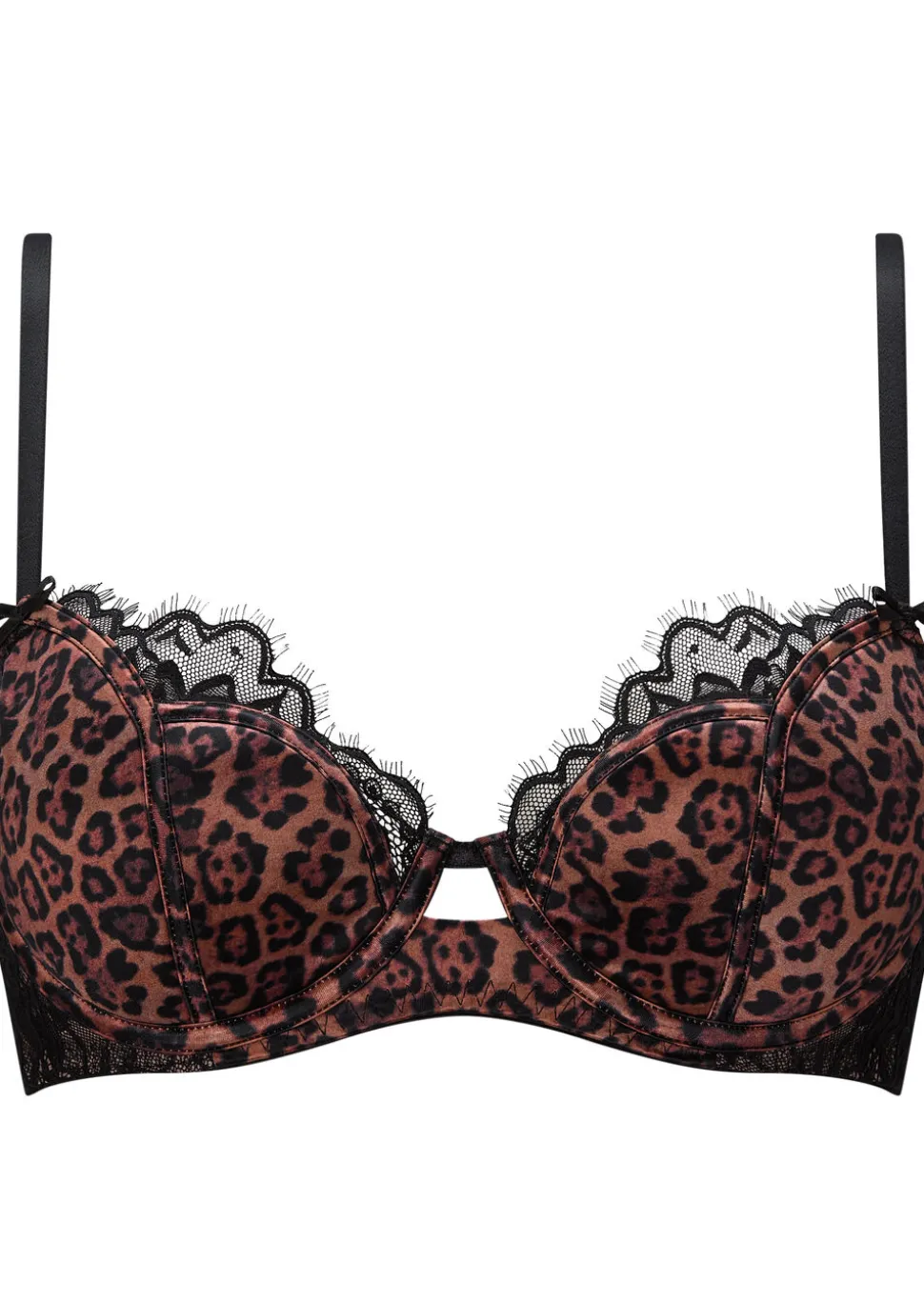 Wild Romance Animal Print Satin Padded Balcony Bra - Multi