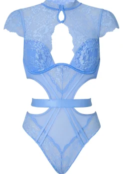 Zayna Lace Lingerie Body - Light Blue