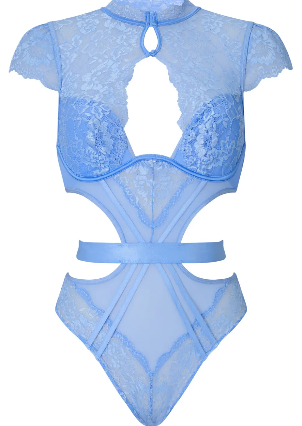 Zayna Lace Lingerie Body - Light Blue